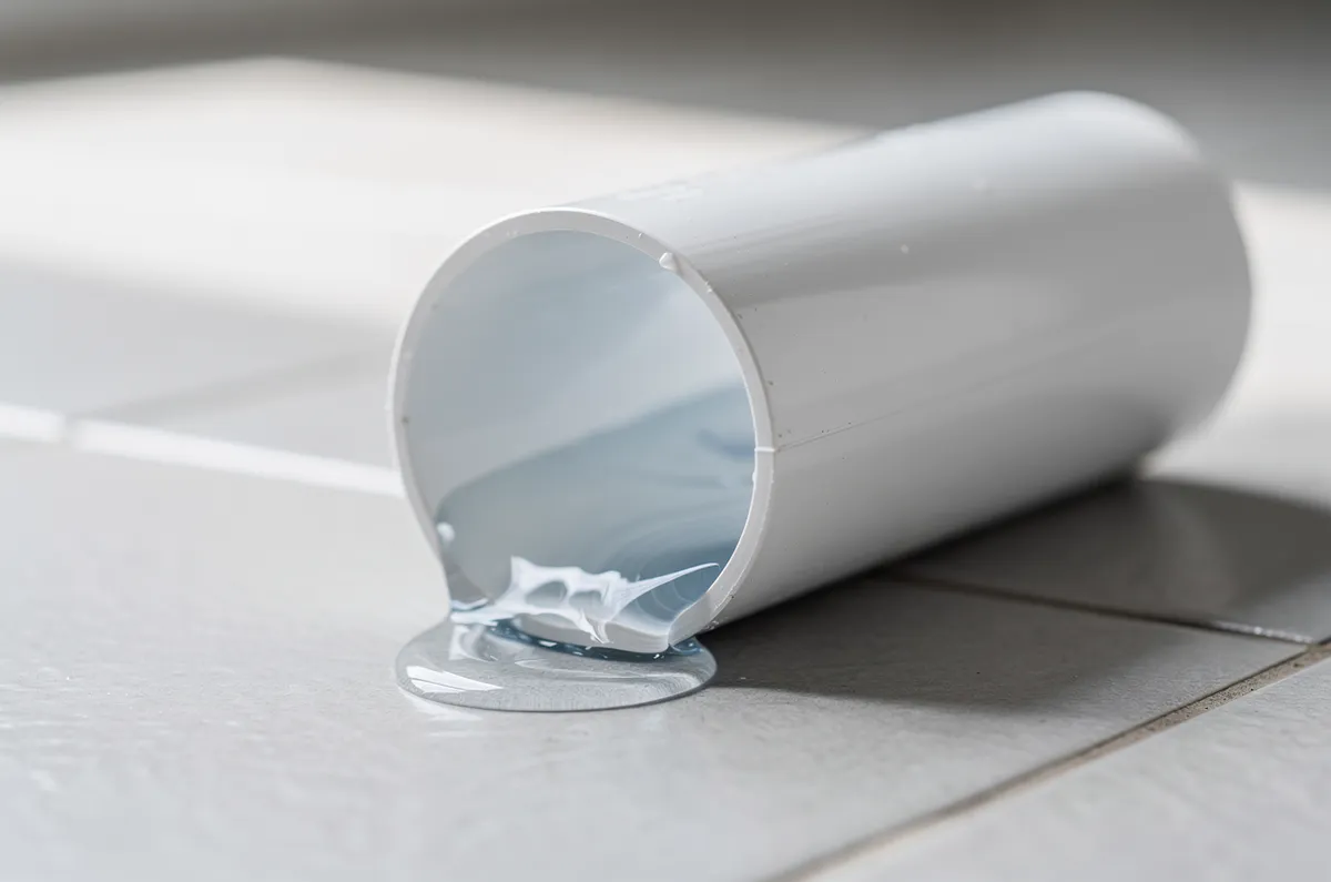 Cano de PVC aberto com água
