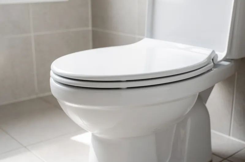 Vaso sanitário em banheiro limpo